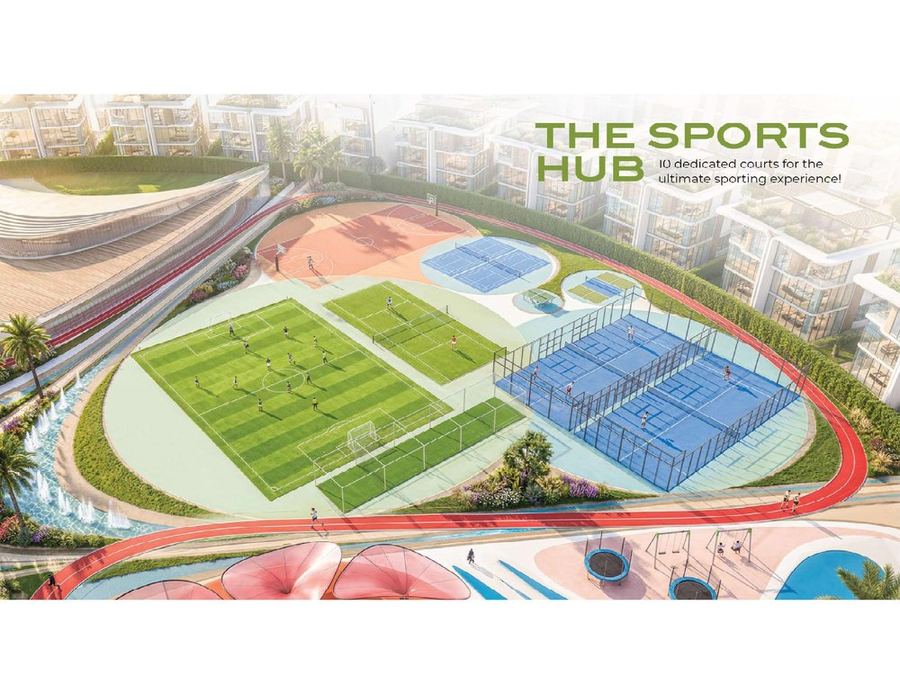 The Sports Hub — padel, cricket, badminton, and running track at Greenz