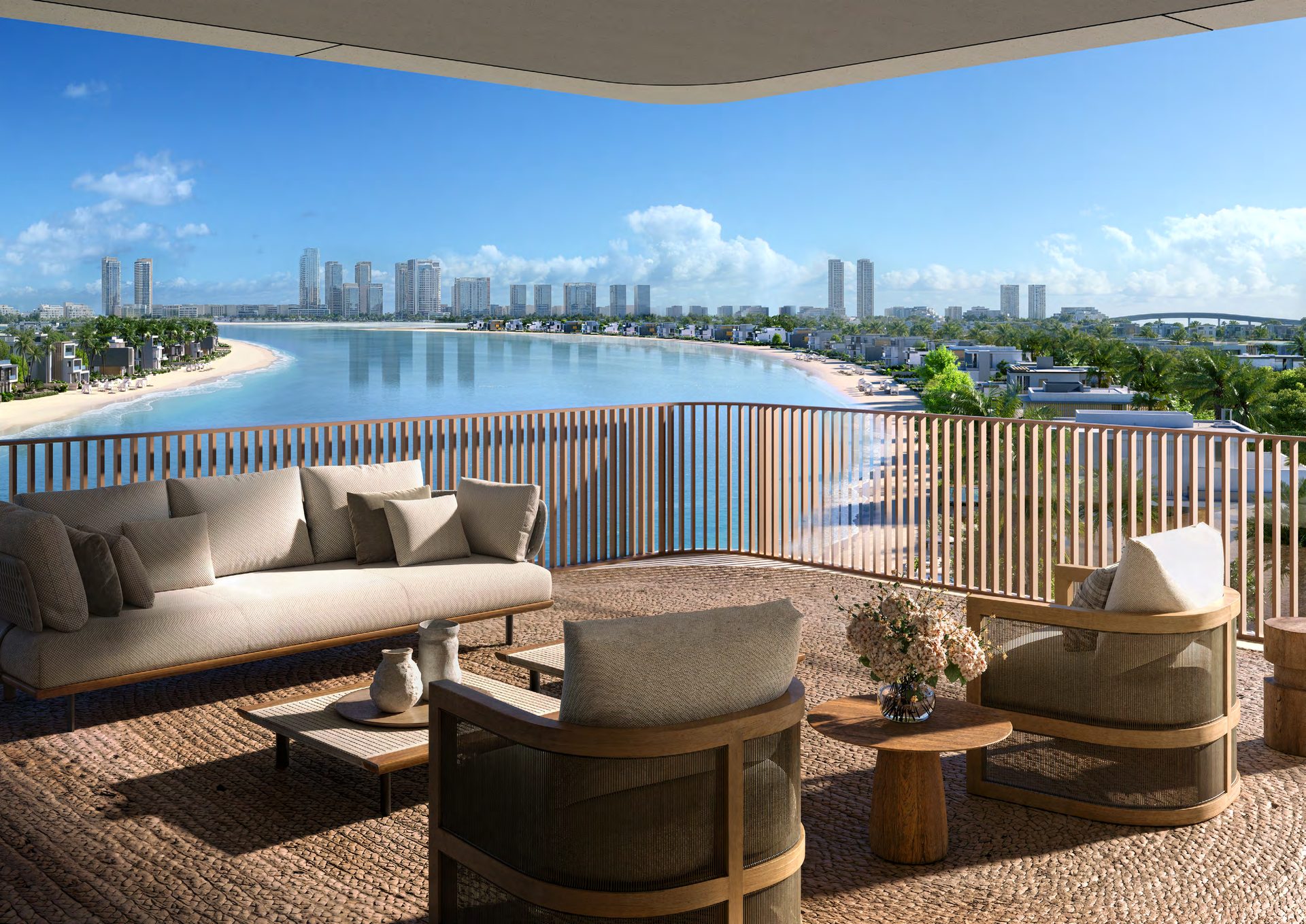Palm Central — terrace with lagoon view