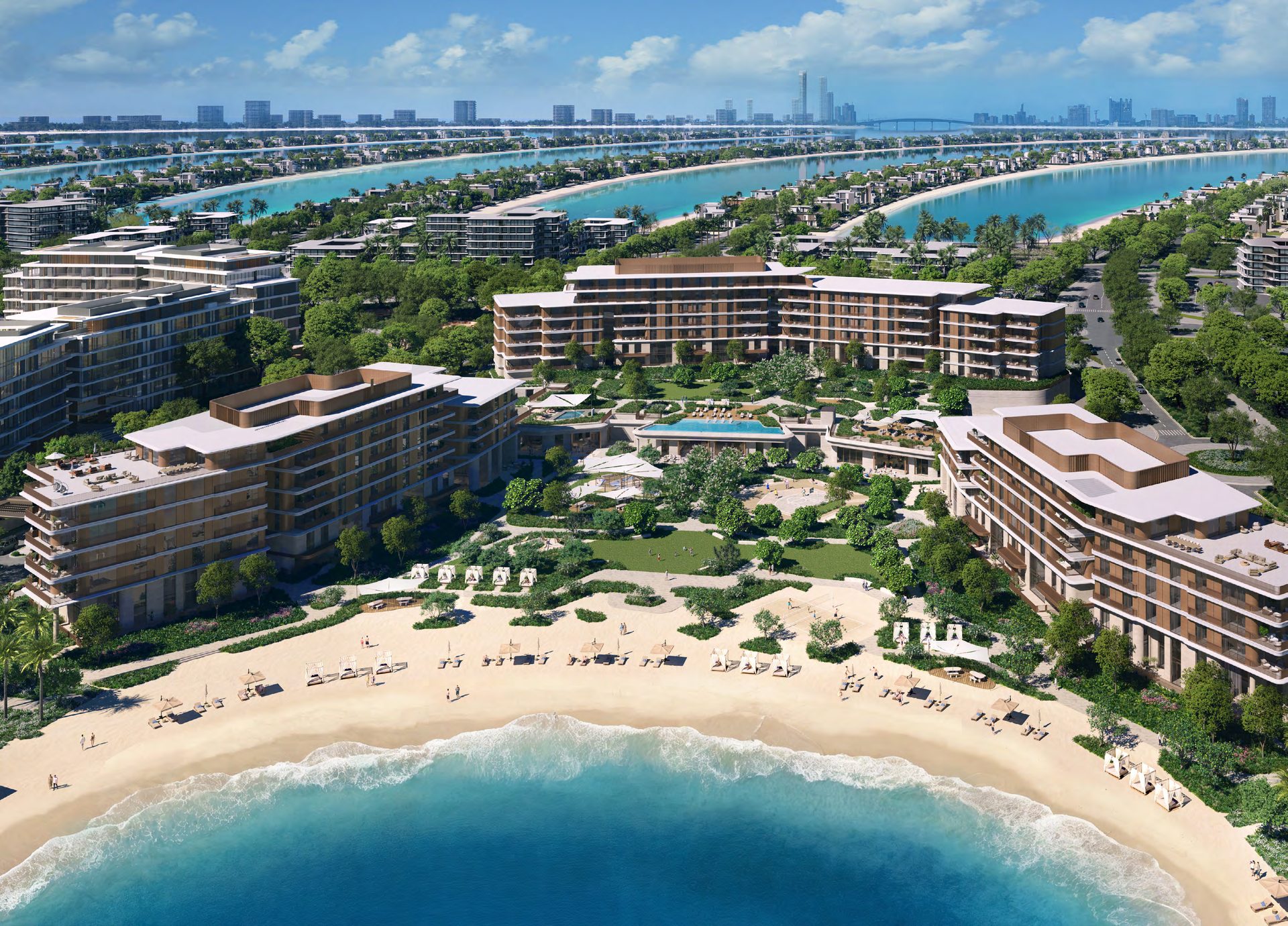 Palm Central — beach, pool and Palm Jebel Ali crescent