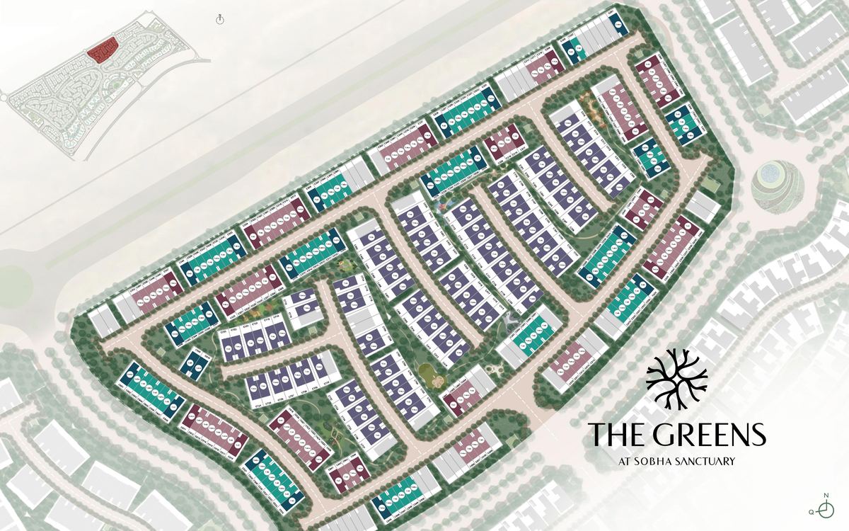 The Greens cluster plan within Sobha Sanctuary