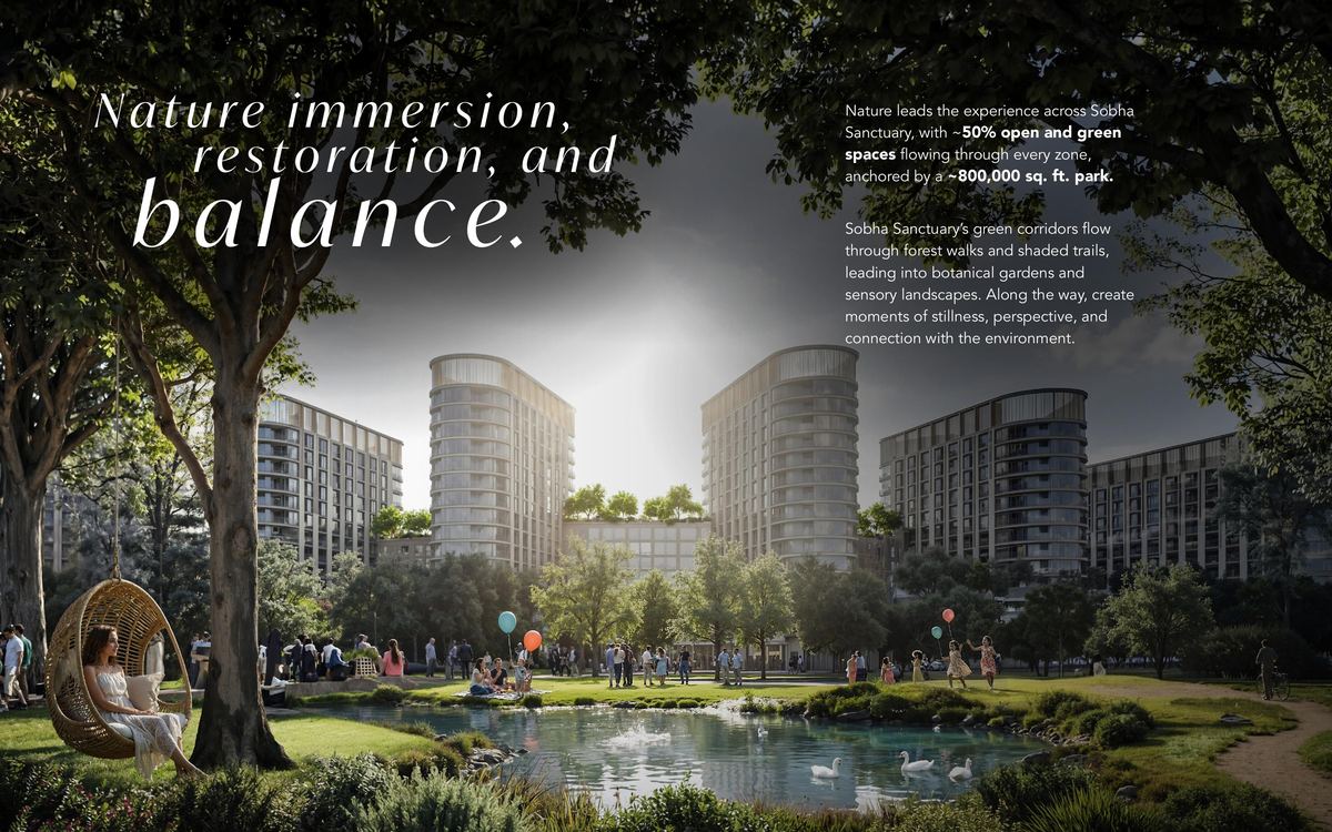 The 800,000 sqft central park at the heart of Sobha Sanctuary