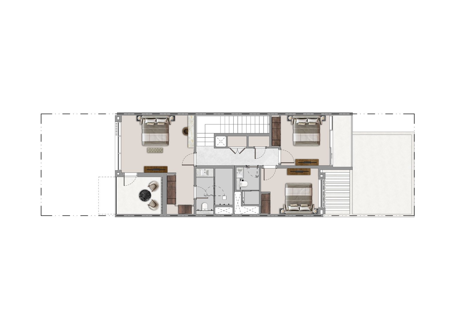 The Terraces at Sobha City — 3 Bedroom + Majlis Garden Villa, first floor plan