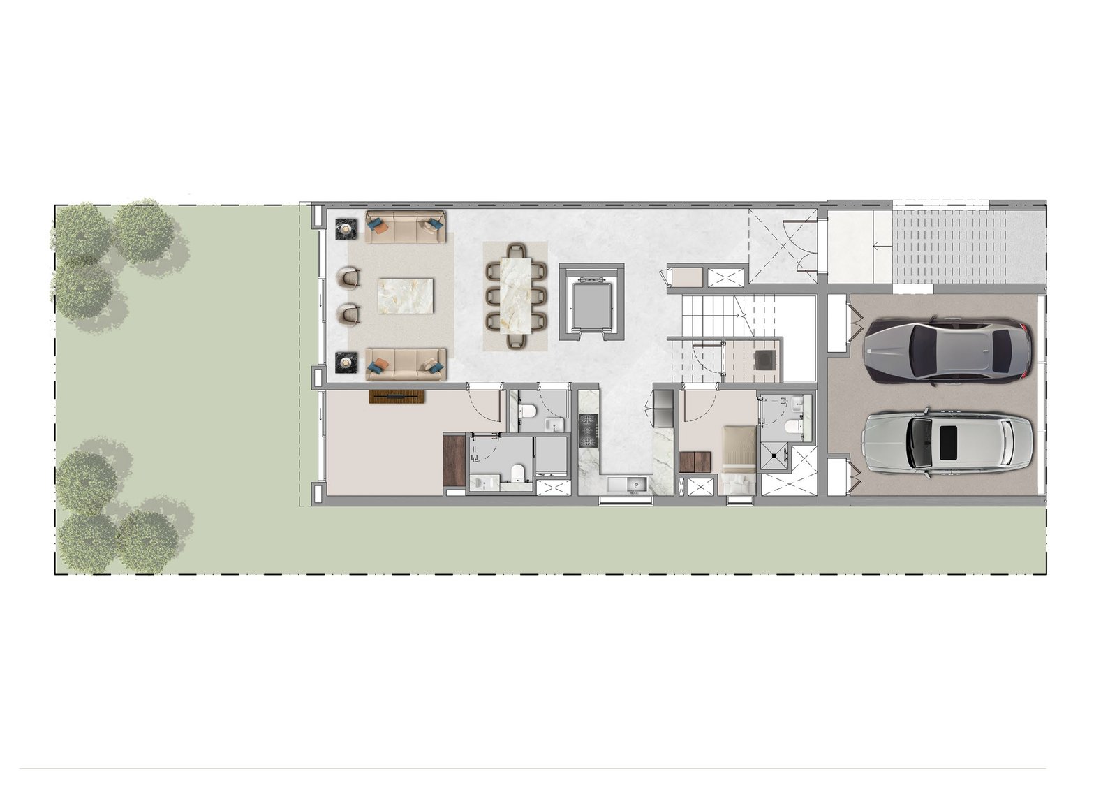 The Terraces at Sobha City — 4 Bedroom + Majlis Garden Villa, ground floor plan